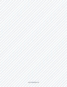 Slant Ruled Paper — Narrow Ruled Right-Handed, High Angle — blue lines Paper