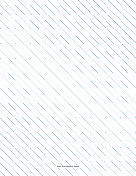 Slant Ruled Paper — Wide Ruled Left-Handed, High Angle — blue lines Paper