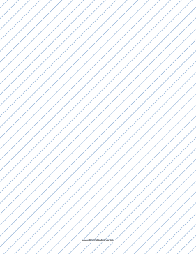 Slant Ruled Paper — Wide Ruled Right-Handed, High Angle — blue lines Paper