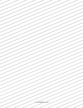 Slant Ruled Paper — Wide Ruled Right Handed, Low Angle Paper