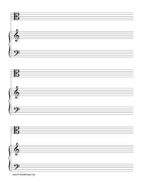 Solo-Alto Clef with Accompanist Music Paper Paper