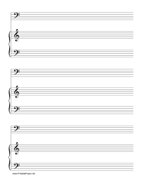 Solo-Bass Clef with Accompanist Music Paper Paper