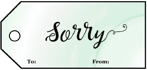 Sorry Gift Tag Paper
