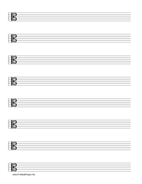 Staff-Alto Clef Music Paper Paper