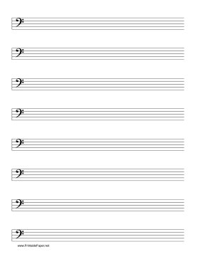 Staff-Bass Clef Music Paper Paper