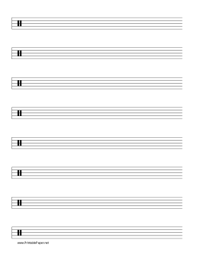 Staff-Drum Clef Music Paper Paper