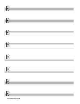 Staff-Tenor Clef Music Paper Paper