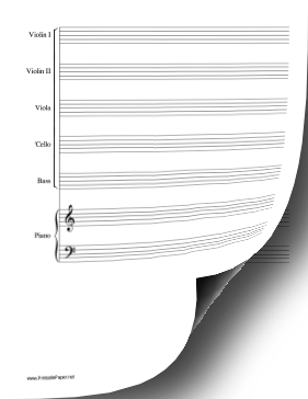 String Orchestra with Piano Music Paper Paper