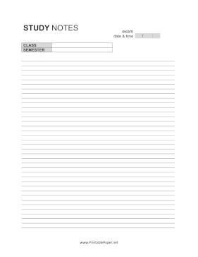 Study Notes Paper