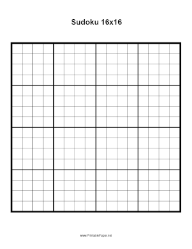 Printable 16x16 sudoku  Sudoku printable, Sudoku, Sudoku puzzles