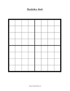 4X4 Empty Sudoku Grid  Free Printable Papercraft Templates