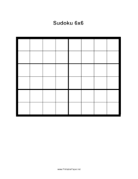 Sudoku Grid 6x7 Paper