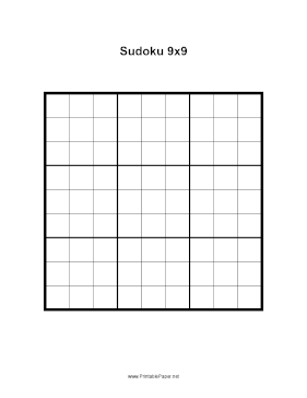 Sudoku Grid 9x10 Paper
