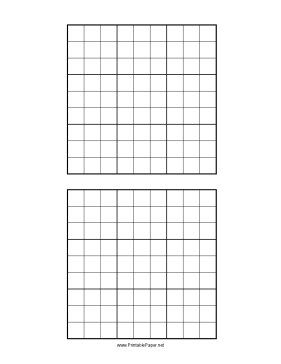 Sudoku grid Paper