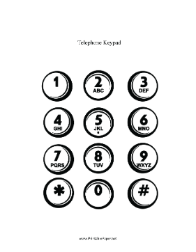 Telephone Keypad Paper
