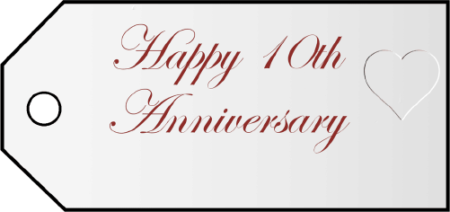 Tenth Anniversary Gift Tags Paper