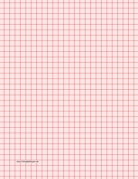 Graph Paper - Light Red - Three Quarter Inch Grid Paper