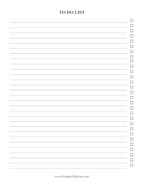 To Do Checklist Paper