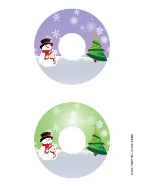 Top Hat Snowman Christmas CD-DVD Labels Paper