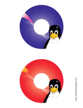 Tux Linux CD-DVD Labels Paper