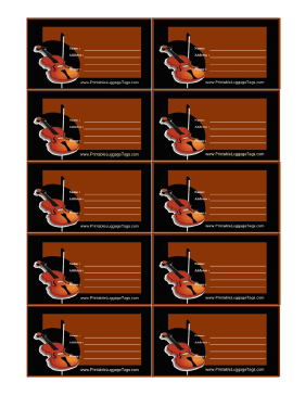 Violin Luggage Tag Paper