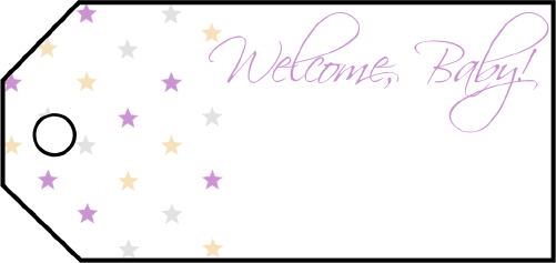 Welcome Baby Stars Gift Tags Paper