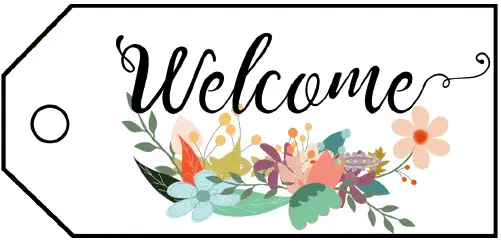 Welcome Flowers Gift Tag Paper