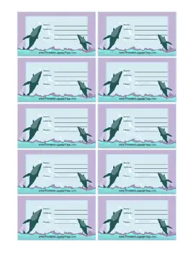 Whales Luggage Tag Paper