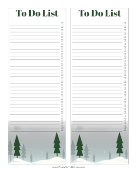 Winter Holiday To Do List Paper