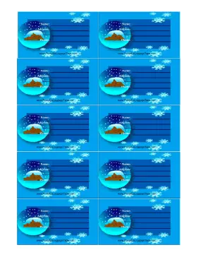 Winter Sleeping Bear Luggage Tag Paper