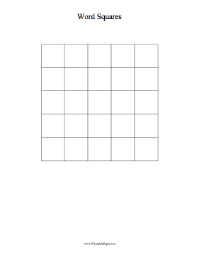 Word Squares Game Paper