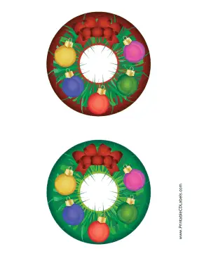 Wreath Christmas CD-DVD Labels Paper