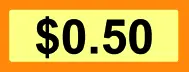 Yard Sale Price Stickers 50 Cents (Rectangle) Paper