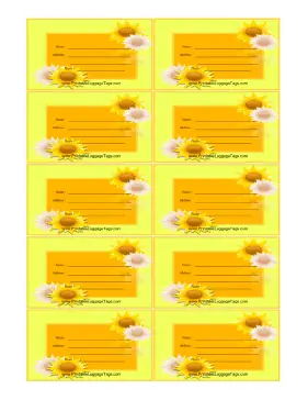 Flowers Luggage Tag Paper