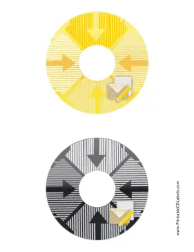 Yellow Black Envelope Backups CD-DVD Labels Paper