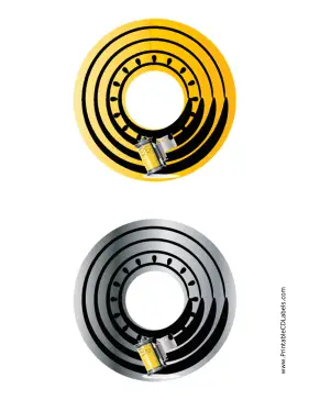 Yellow Black Film Roll Photography CD-DVD Labels Paper