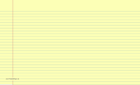Yellow Legal Lined Landscape College Blue Paper