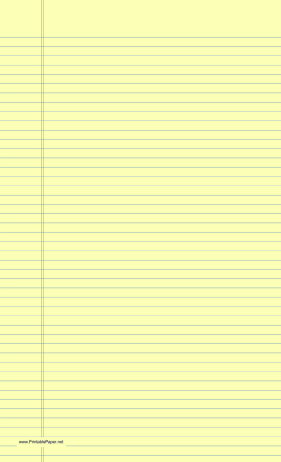 Yellow Legal Lined Portrait College Blue Paper
