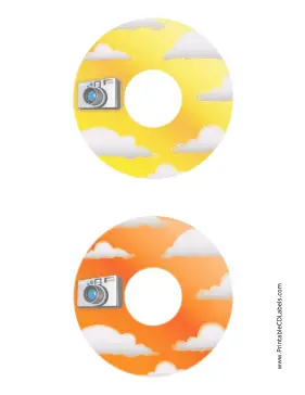 Yellow Orange Clouds Photography CD-DVD Labels Paper
