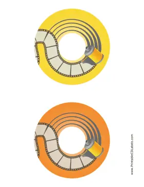Yellow Orange Film Photography CD-DVD Labels Paper