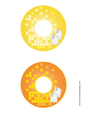 Yellow Orange Paperclip Backups CD-DVD Labels Paper