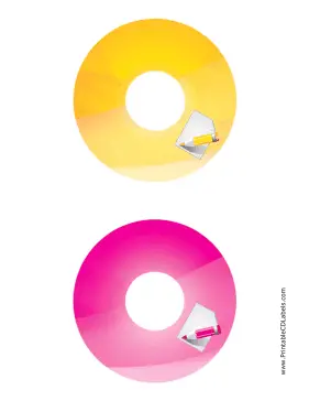 Yellow Pink Notepad Backups CD-DVD Labels Paper