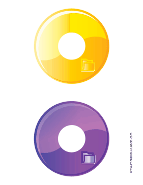 Yellow Purple Folder Backups CD-DVD Labels Paper