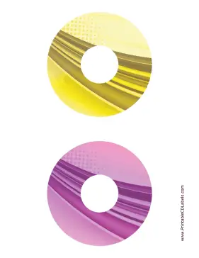 Yellow Purple Strong Software CD-DVD Labels Paper