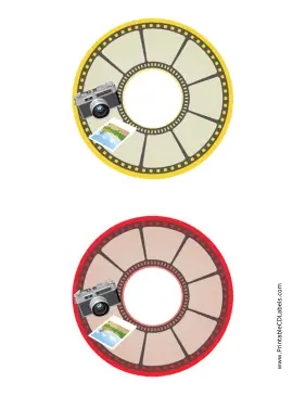 Yellow Red Photo Photography CD-DVD Labels Paper