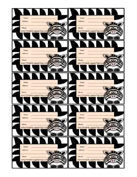 Zebra Luggage Tag Paper