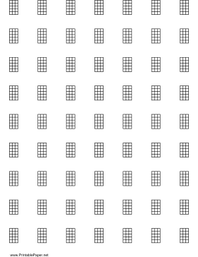 Chord Chart for 4-string instrument on letter-sized paper Paper