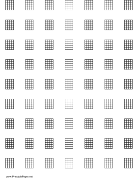 Chord Chart for 5-string instrument on letter-sized paper Paper