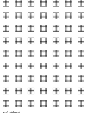 Chord Chart for 6-string instrument on letter-sized paper Paper
