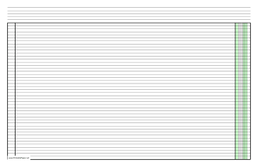 Columnar Paper with one column on ledger-sized paper in landscape orientation Paper